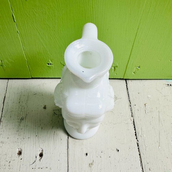 Vintage Avon Grecian Bottle White Milk Glass Bud Vase Greek Goddess French Decor - Picture 5 of 9